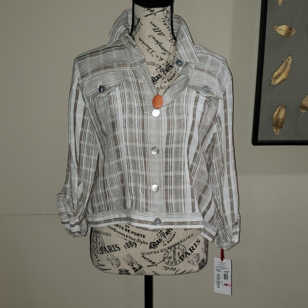 Natural colored striped jacket